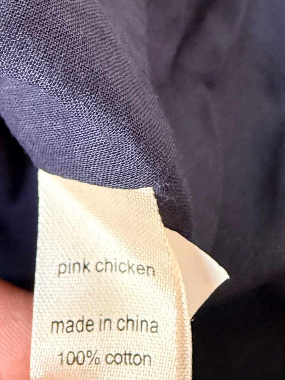 Pink Chicken navy and cream printed dress holiday theme